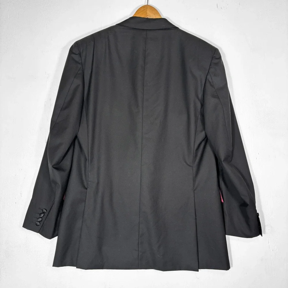 Battistoni Barneys New York Men 42R Black Super 190s Wool Tuxedo Jacket